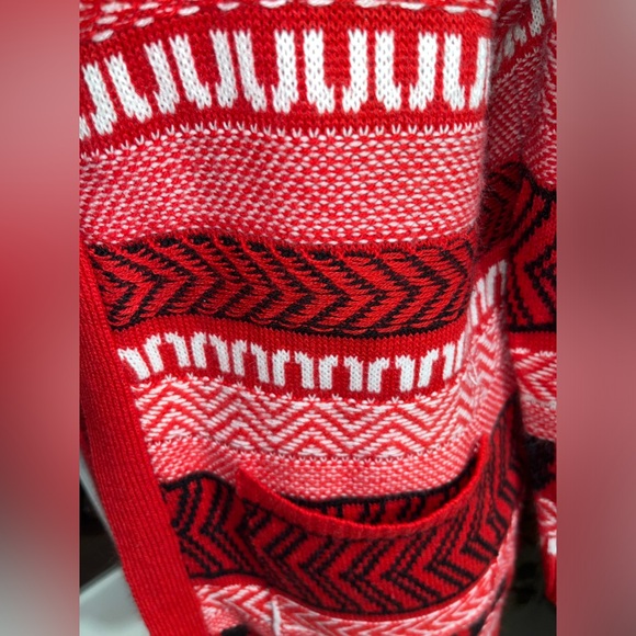 No Boundaries Juniors Jacquard Cardigan with Faux Sherpa Hood Size L (11-13) - Picture 3 of 6